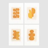 4 abstract illustrations - paintings and pictures signed Eawy