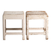 Tables de chevet anciennes en bois de pin – Europe centrale, vers 1940 #15