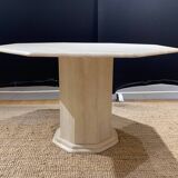 Table octogonale en travertin clair
