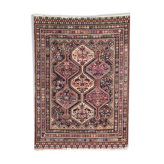 Tapis vintage français points noués dessin shiraz persan 205x287 cm