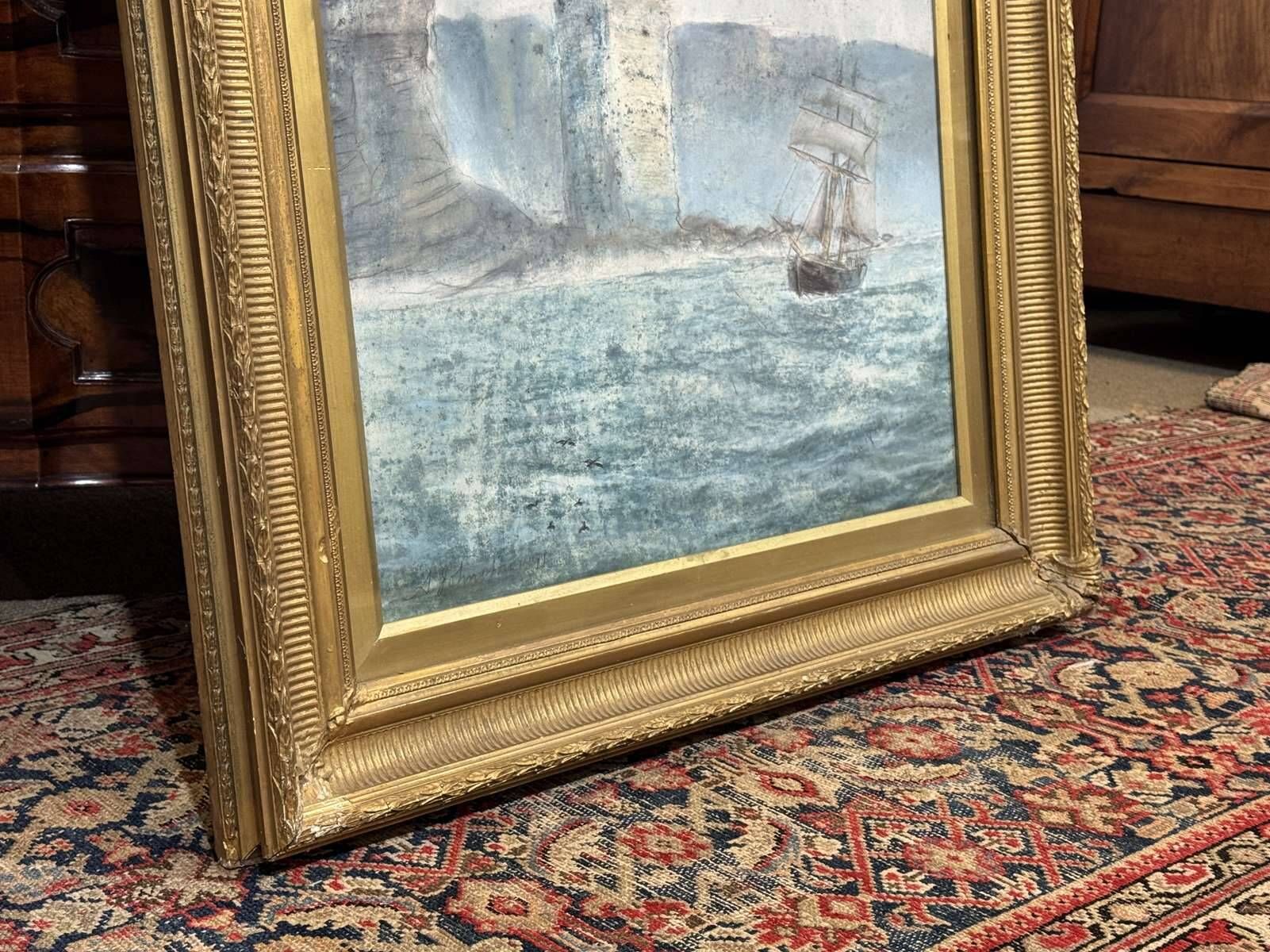 Watercolour under glass, late 19th century, signed A. Johnston 1891.