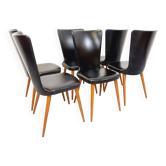 Suite de 6 chaises Baumann Essor vintage en bois de hêtre et skai