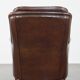 Sheepskin Leather Armchair in a Dark Warm Color