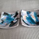 1 set of 2 Corsican ceramic trinket trays