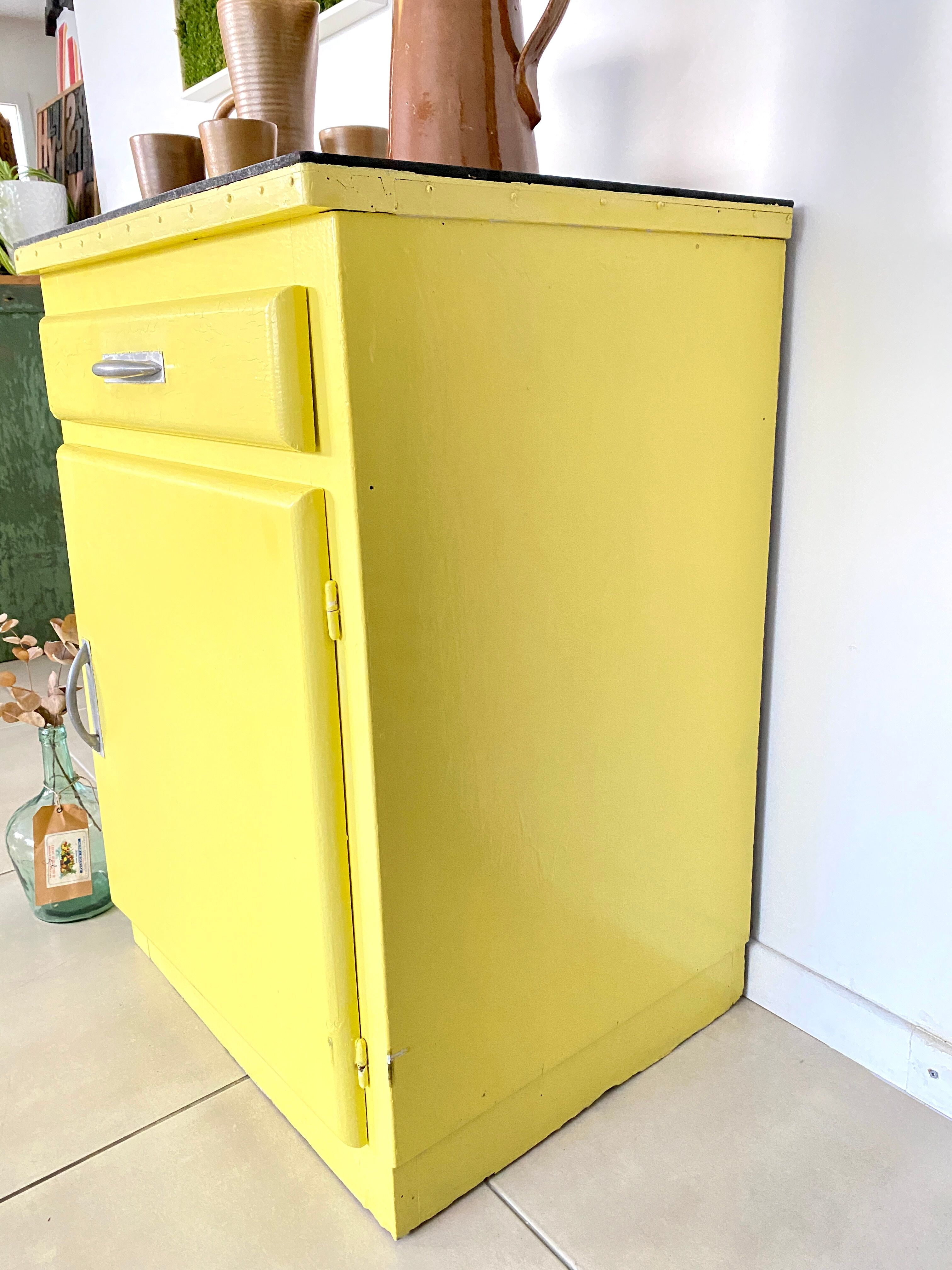 Old yellow vintage jam maker