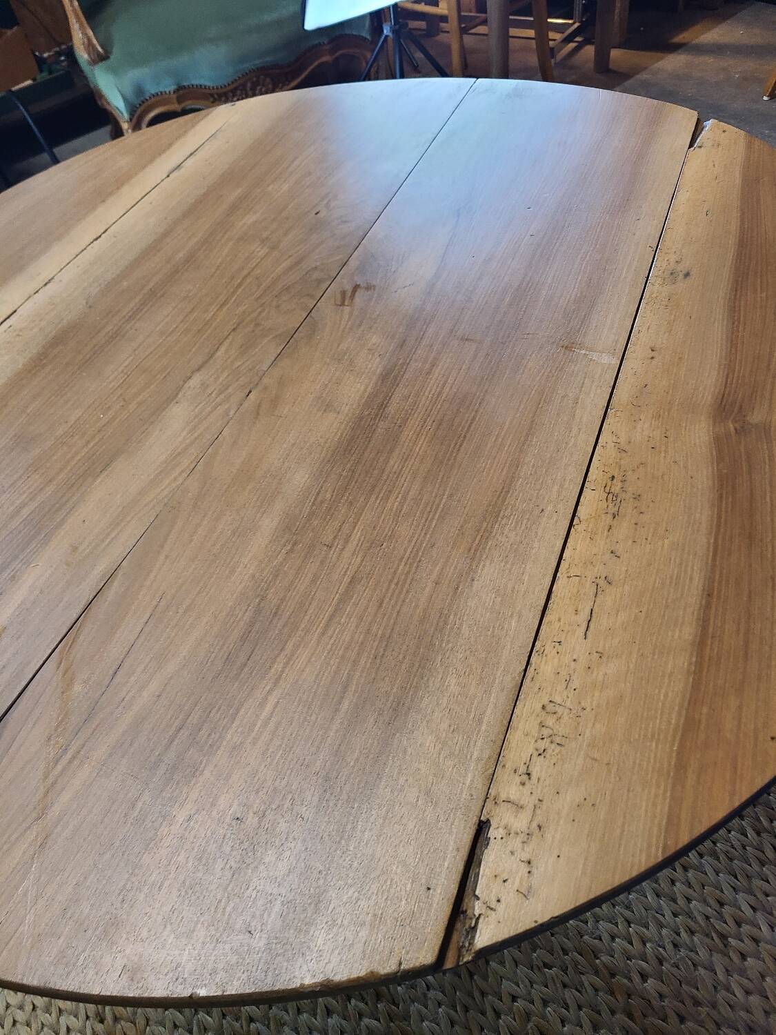 Vintage farmhouse coffee table with flaps