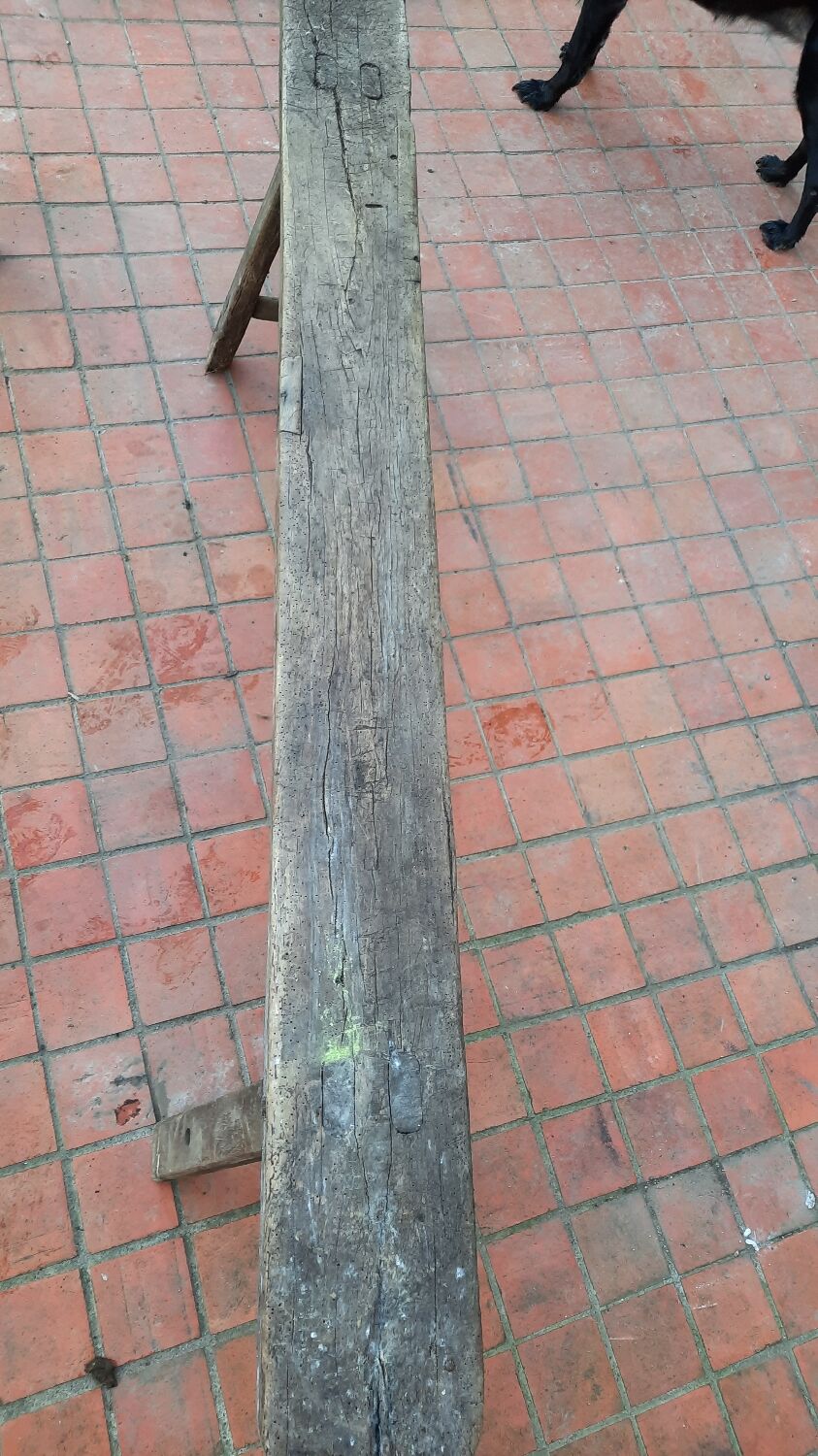 Paire de bancs en bois