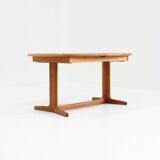 Table à manger ovale extensible vintage danoise en teck massif des années 1960