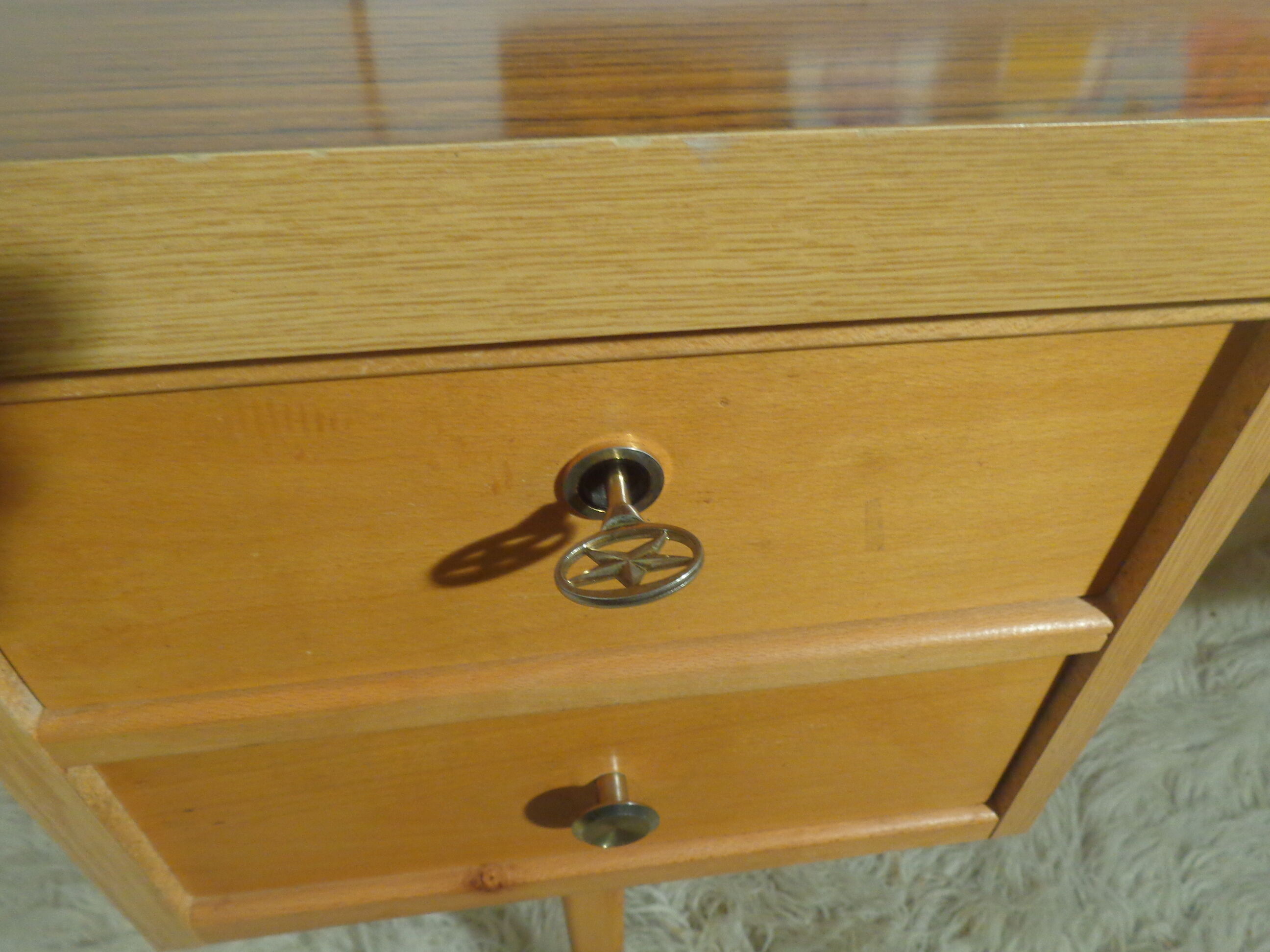 Vintage Ekawerk desk 50s Compass Feet