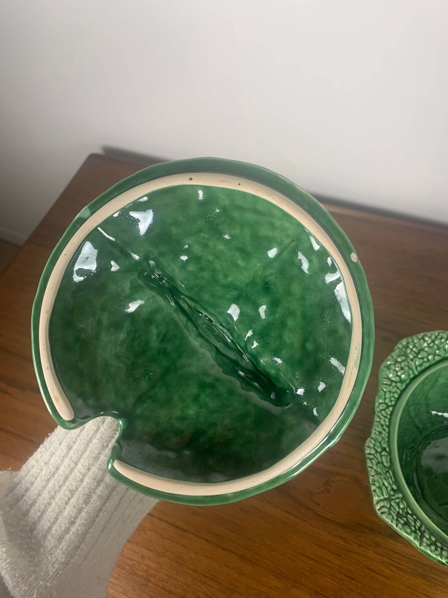 Green cabbage ceramic soup tureen, 1970/80