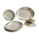 French vintage set of 4 plates, sauce boat and platter, from Longchamps, Cannes model