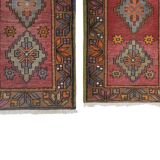 Vintage Turkish rug from Oushak, hand woven55x106 58x103 cm