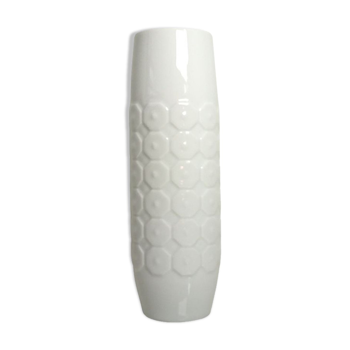 Porcelain vase Hutschenreuther Hohenberg Germany white.