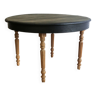 Table ronde en chêne bois et noire