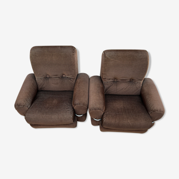Velvet and chrome armchair italy 60s