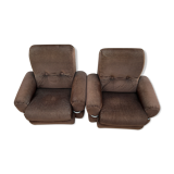 Velvet and chrome armchair italy 60s
