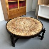 Herbarium round coffee table by Roger Capron