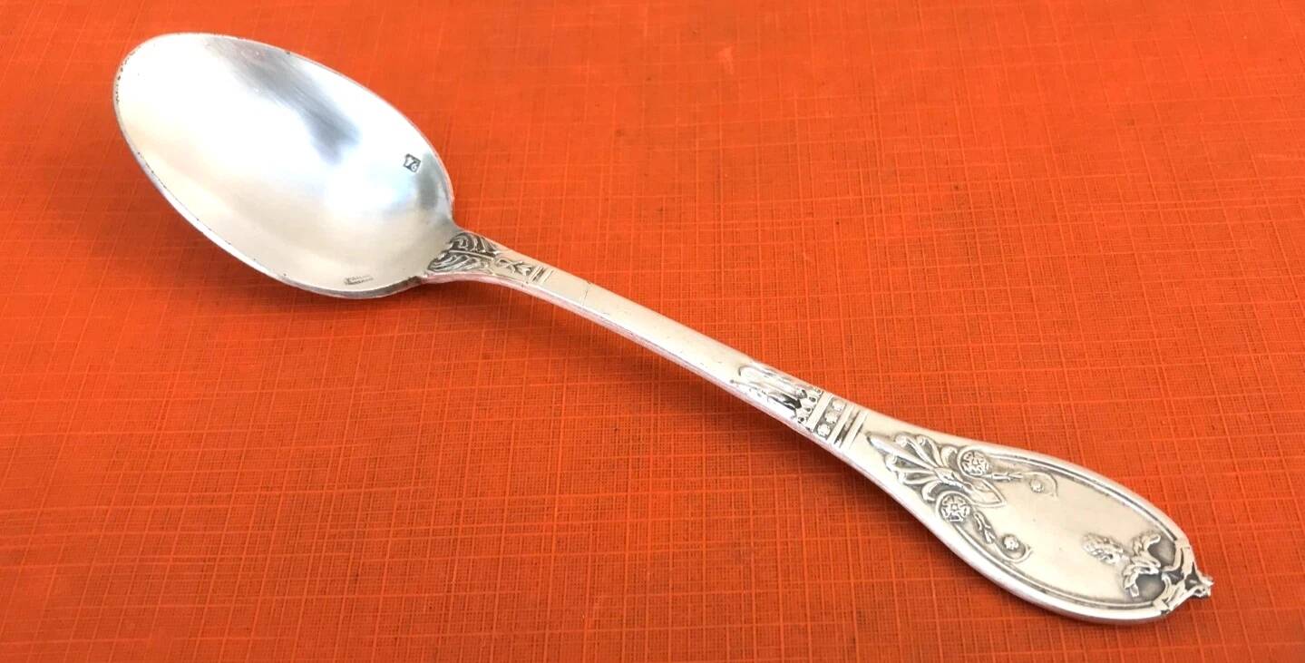 Antique dessert spoon by Orfèvre Cailar Bayard, Empire model.