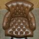 Fauteuil de bureau Chesterfield capitonné cuir George Smith