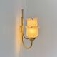 Vintage wall light, brass and frosted pink moulded glass, France, 1980.