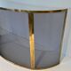 Curved Black Steel Mesh Fire Screen Design with Brass Frame