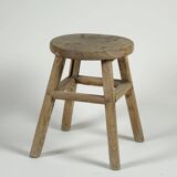 Gong - Antique Chinese elm stool, round seat no. 8