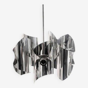 Atomic chrome metal pendant light