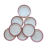 13 H and S monogram dessert plates