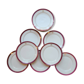 13 H and S monogram dessert plates