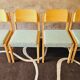 Set de 4 chaises en bois et tissu, années 70