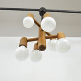 Wooden pendant lamp, 1970s