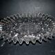 Old molded glass cake dish cutter - ivy decoration wavy edge 31cm