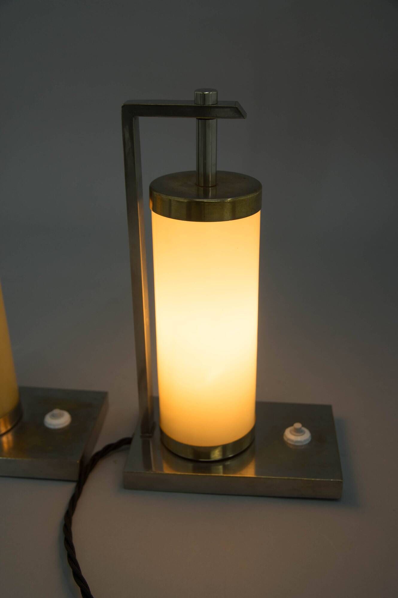 Set of Two Bauhaus / Functionalist Table or Bedside Lamps, 1930s