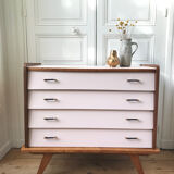 Vintage chest of drawers revisited in Setting Plaster from Farrow & Ball