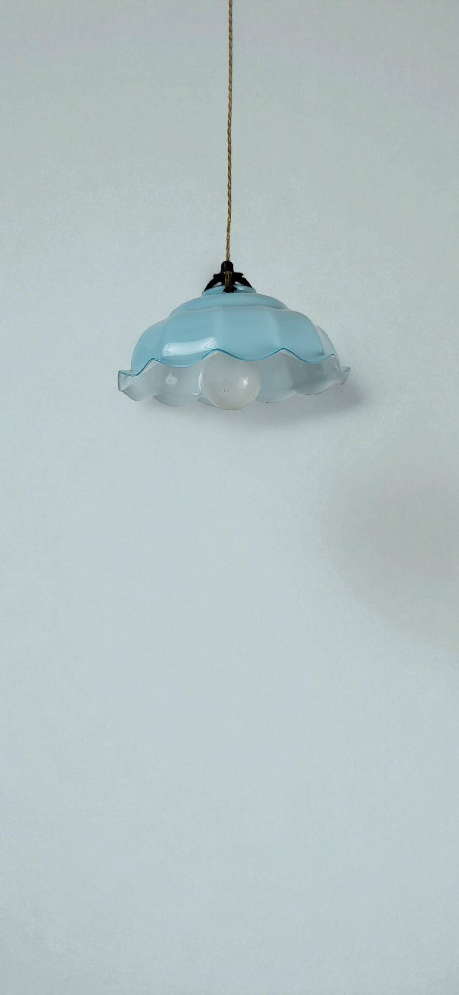 Opal glass pendant light