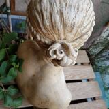 Bust plaster "the florentine" called "the rieuse" after Jean-Baptiste Pigalle