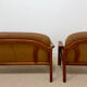 Vintage living room set – 2-seater sofa & cognac leather armchair