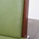 Green cowhide Leather and Wooden Vintage Armchair