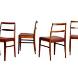 Arne Vodder Model 430 Dining Chairs in Aubergine Leather for Sibast Møbler