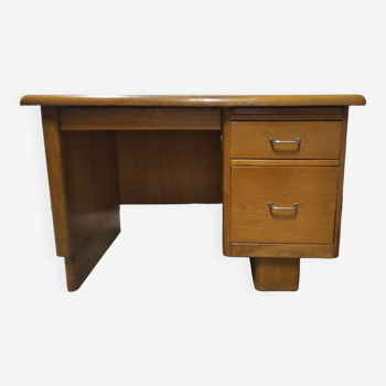 Vintage wooden desk with rounded edges