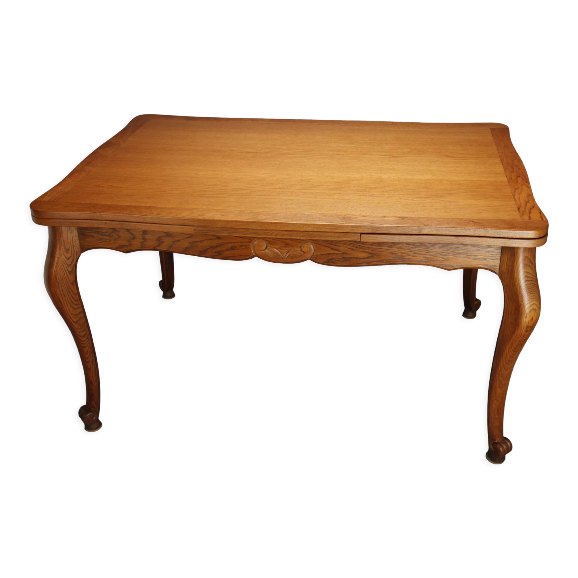 Solid oak table inspired by Louis XV