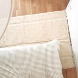 Berber carpet Béni Ouarain plain white with inlaid line patterns