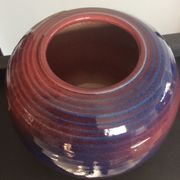 Vase boule vintage années 70/80 en céramique Émaillée