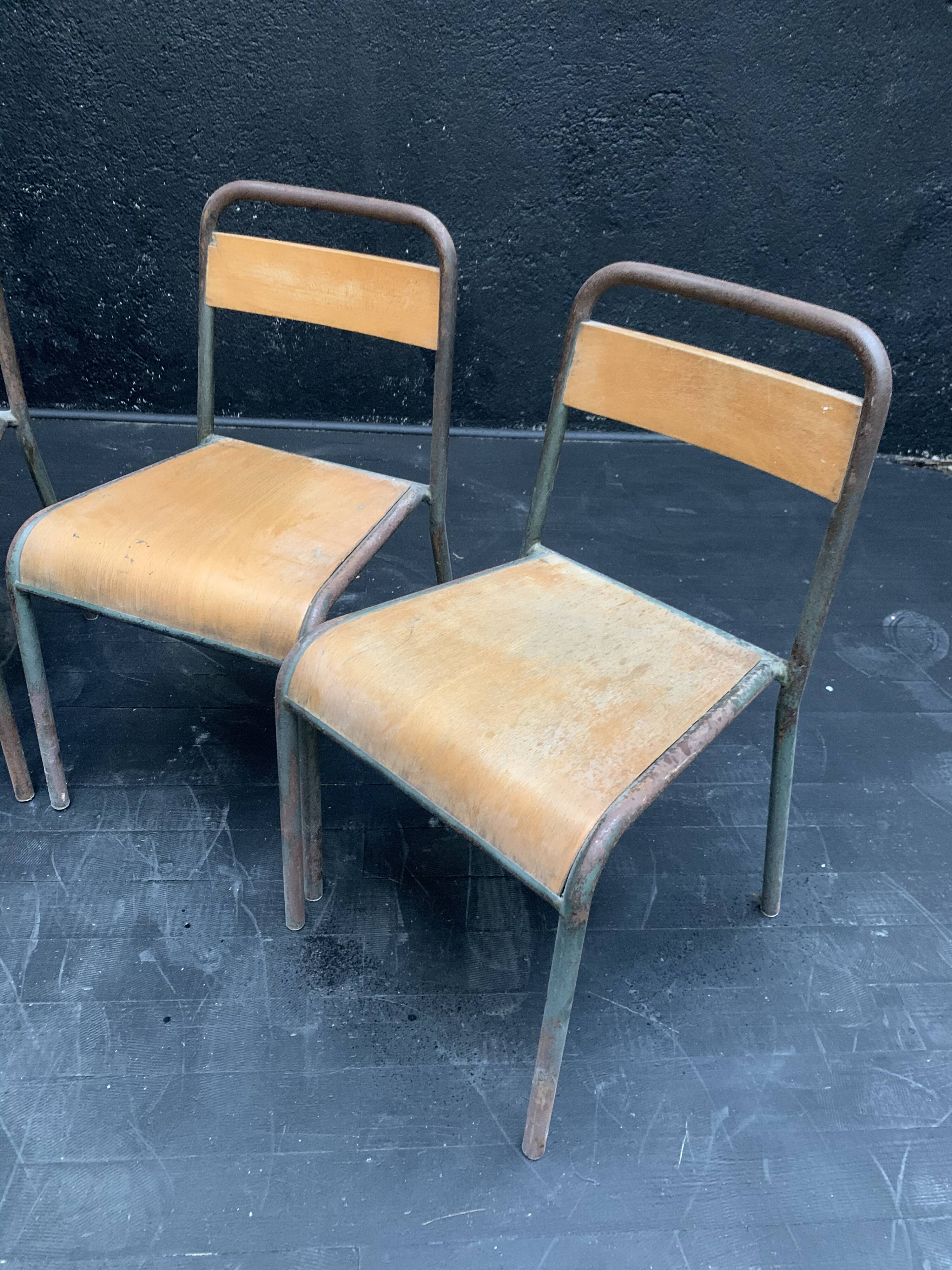 Suite of 4 school chairs by Stella