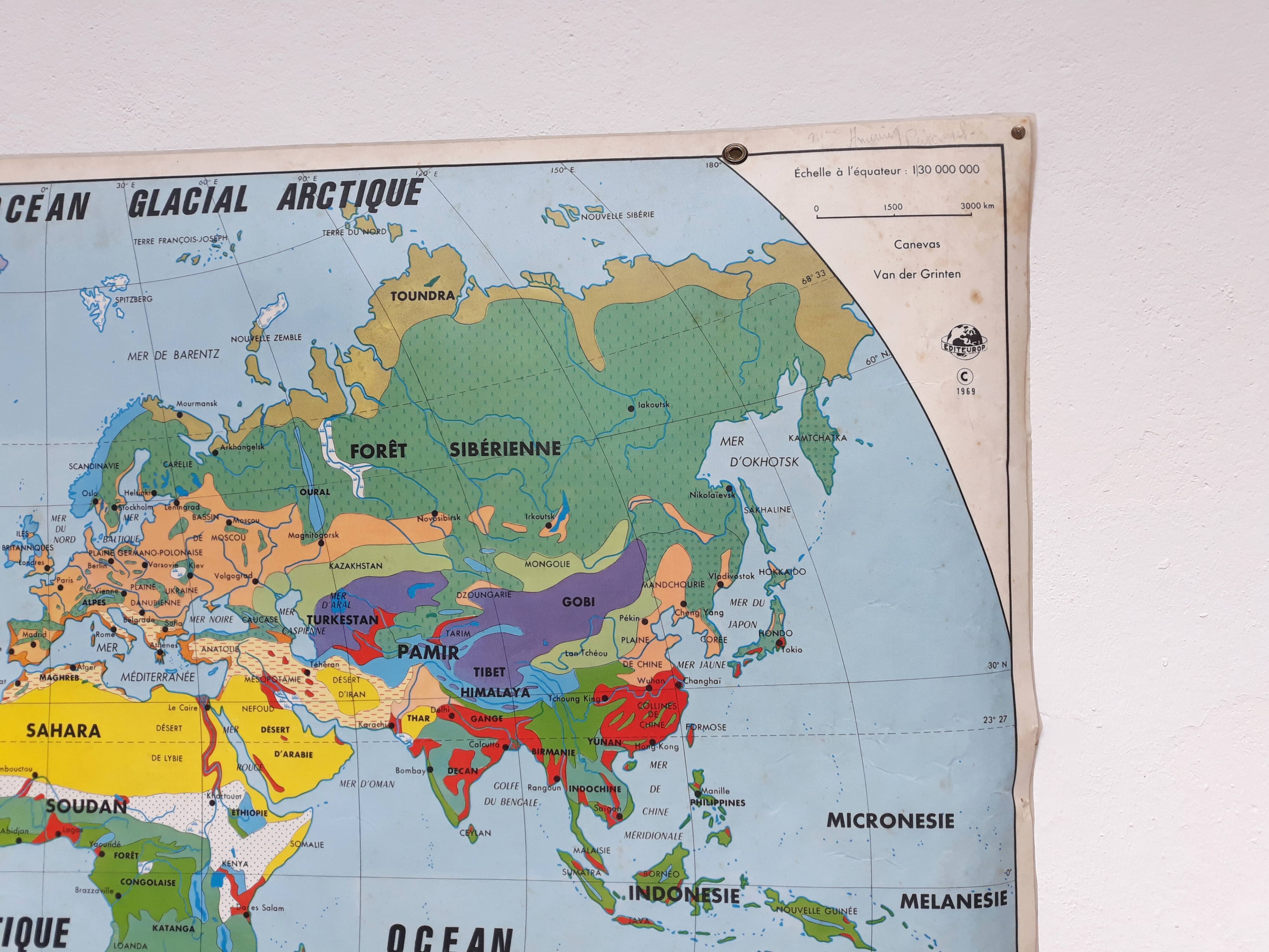 Vintage school map 1969