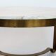 Italian mid-century brass and travertine marble coffee table, 1970