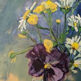 Acrylic on canvas contemporary painting bohemian countryside still life