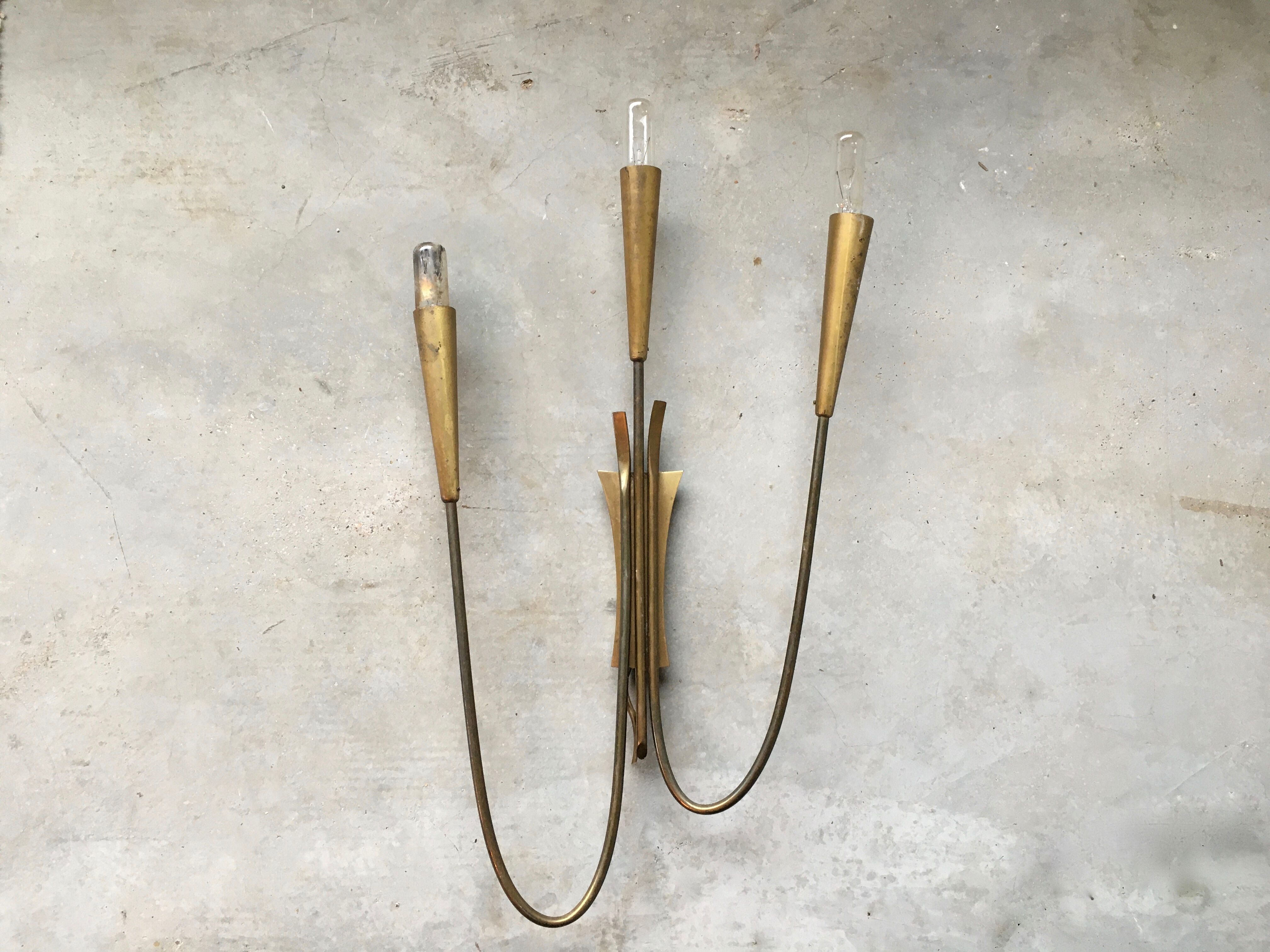 Brass wall sconce, 40s