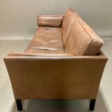 Sofa 3 places leather scandinavian design 1960