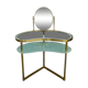Brass and glass dressing table, with mirror, lighting and steering wheel, by Luigi Brusotti - 1940